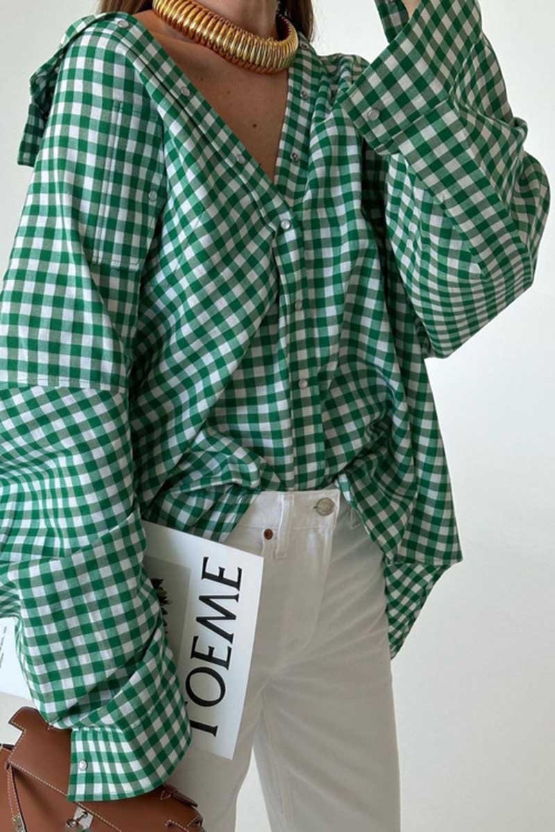 Plaid Button Front Pocket Shirt