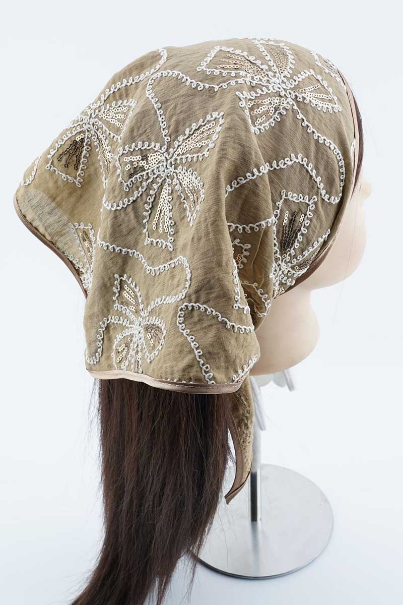 Floral Embellished Head Scarf