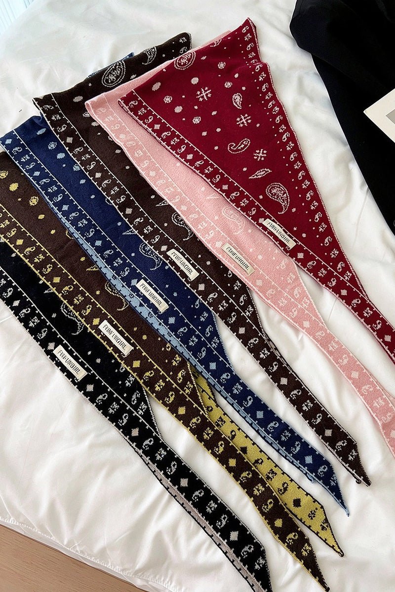 Patterned Skinny Neck Scarf