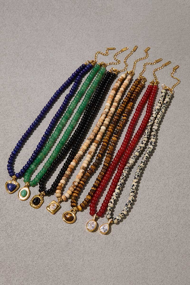 Gemstone Beaded Pendant Necklace