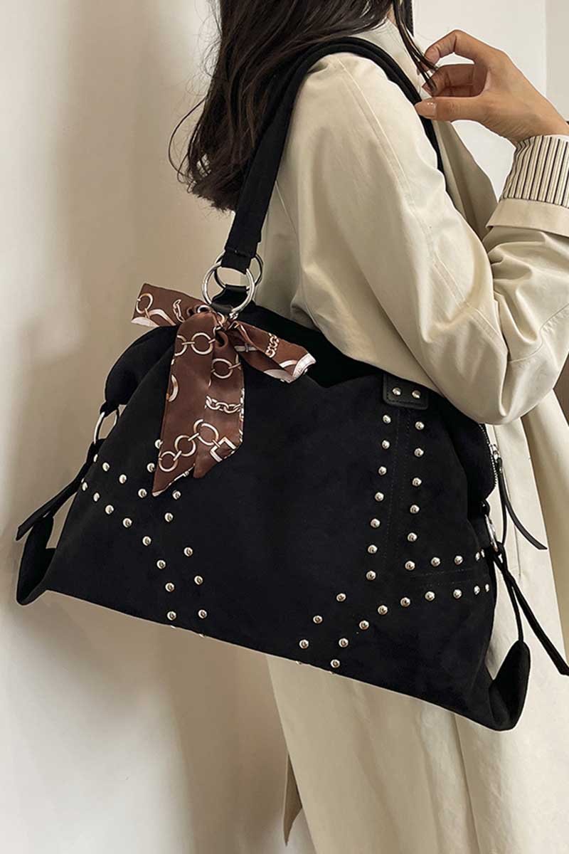 Studded Bow Detail Tote Bag