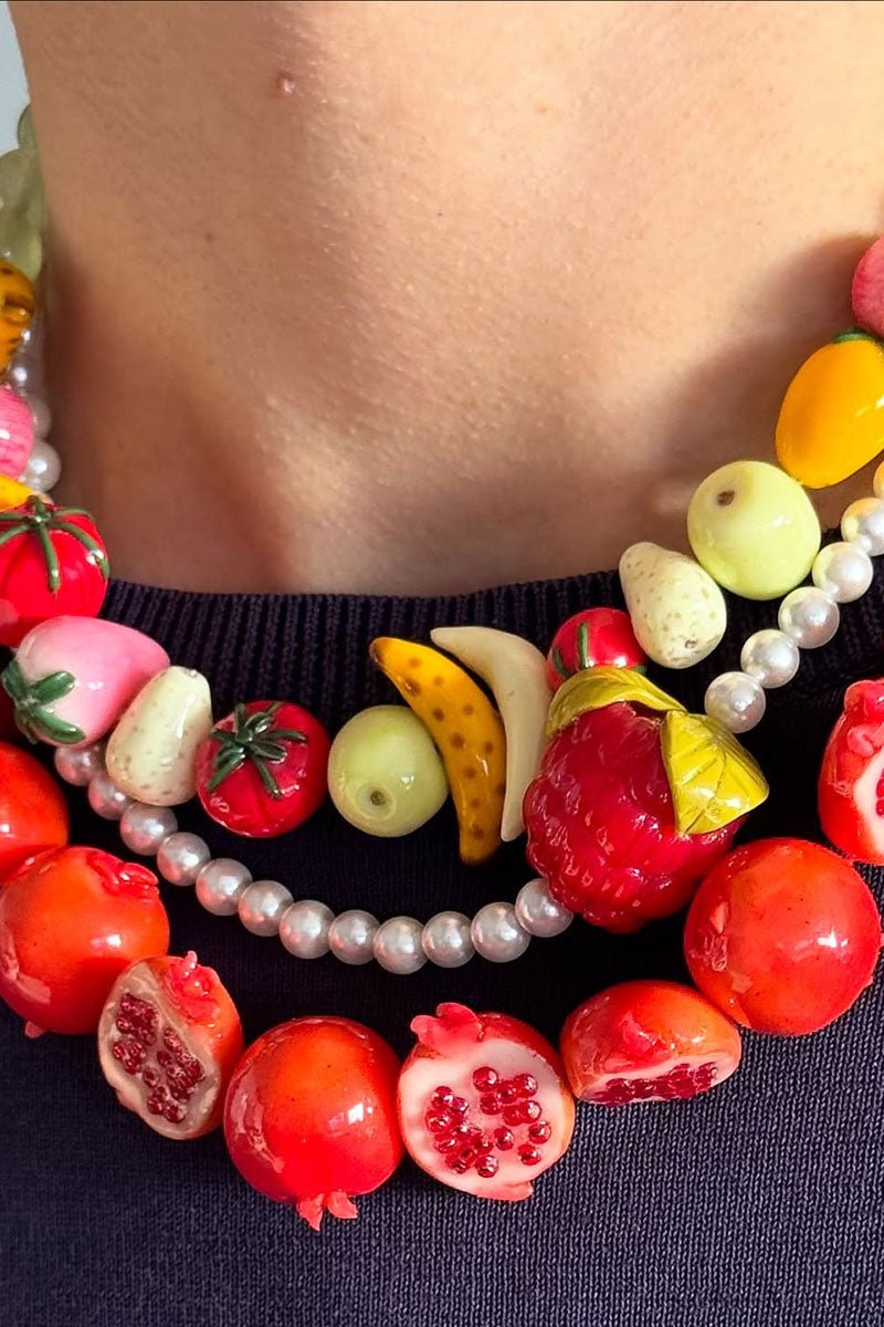 Fruit Charm Beaded Necklace
