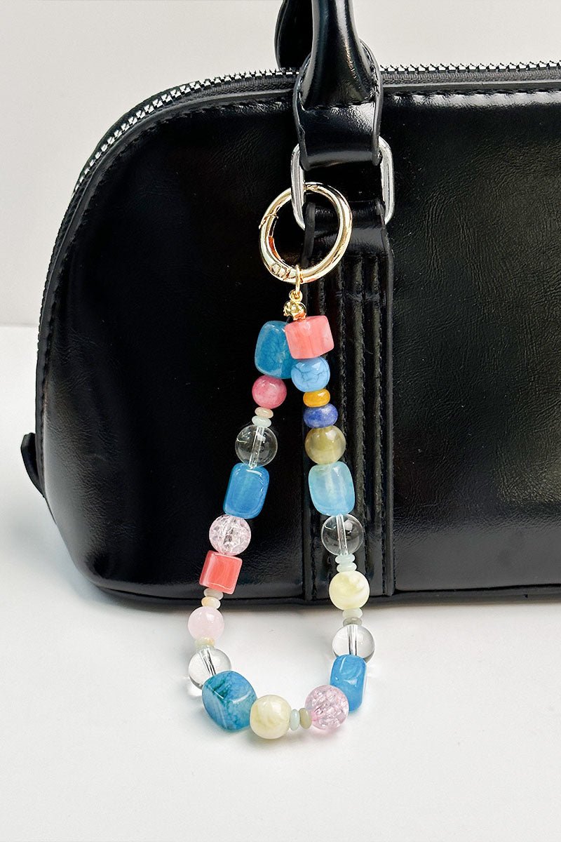 Multicolor Stone Bead Keychain
