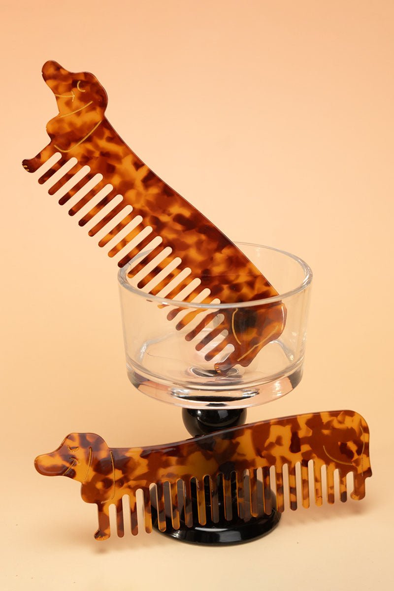Novelty Dachshund Shaped Wide Tooth Comb