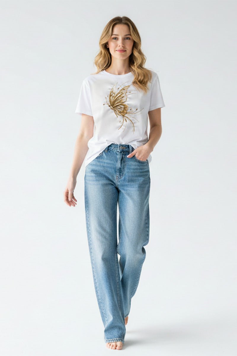 Radiant Wing Embroidered T-Shirt