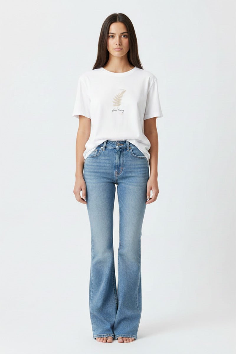 Flow Energy Leaf Embroidered T-Shirt