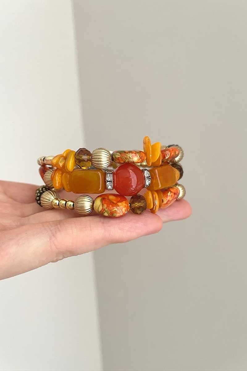 Mixed Bead Stackable Stretch Bracelet Set