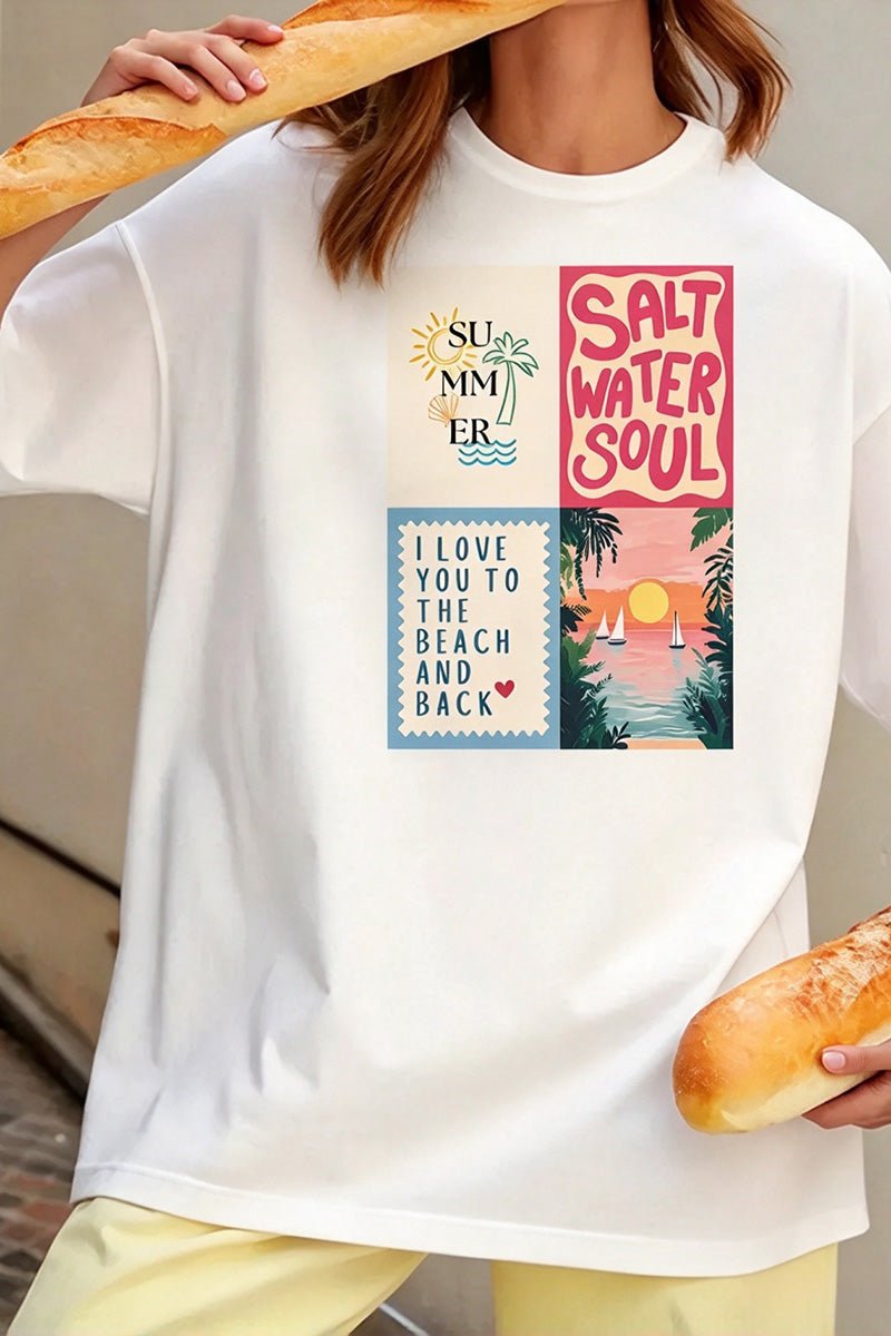 Graphic Print Crew Neck Oversized T-Shirt